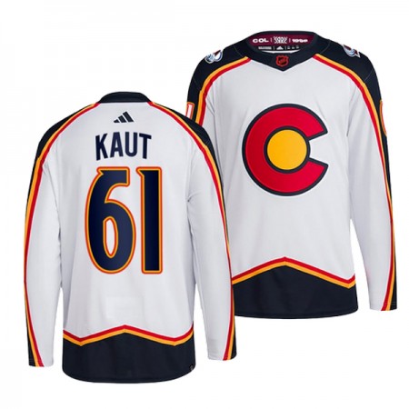 Colorado Avalanche Trikot Martin Kaut 61 Adidas 2022-23 Weiss Reverse Retro 2.0 Authentic - Herren
